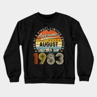 Awesome Since August 1983 Vintage 40th Birthday Crewneck Sweatshirt